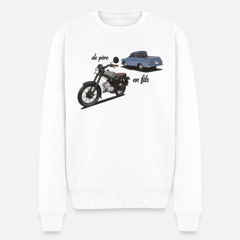 S51 // Illustration - Männer Premium Bio Pullover - Weiß