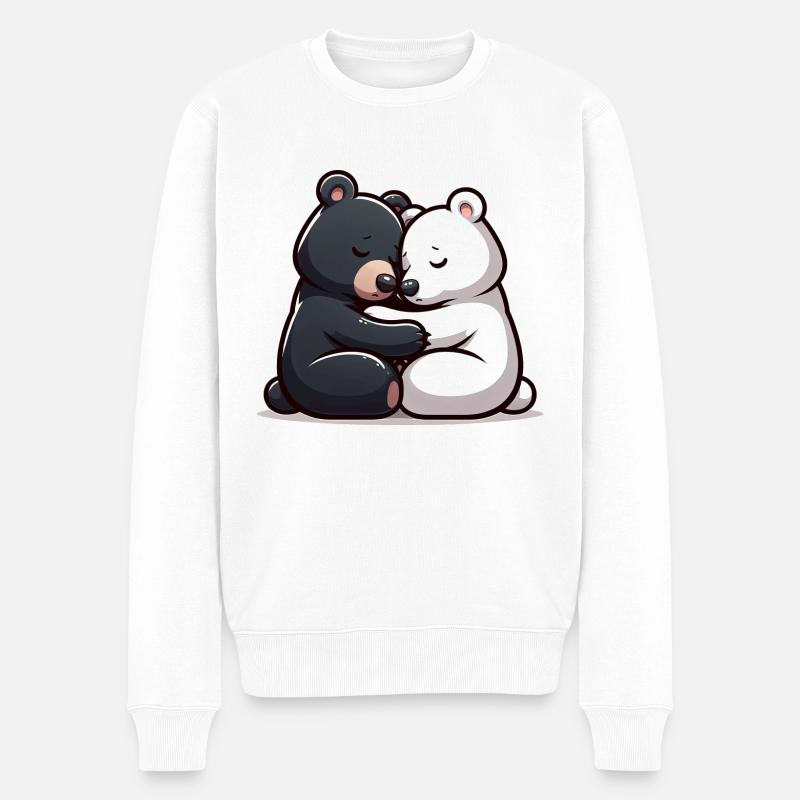 Deux ours amoureux - Pull Premium bio Homme - blanc