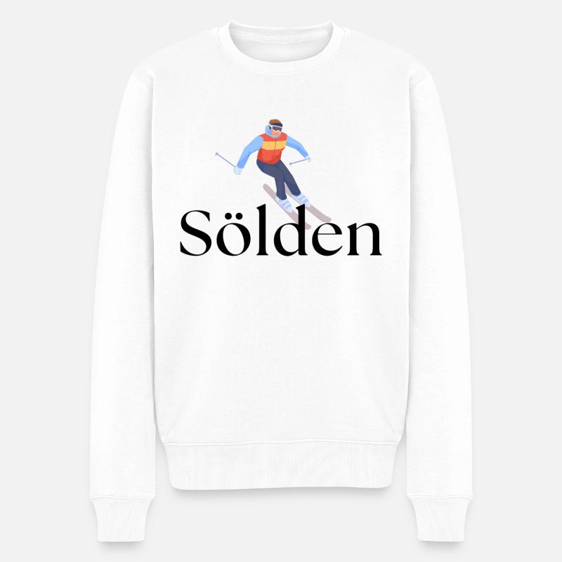 Sölden - Alpen - Tirol - Skiurlaub - Ötztal - Männer Premium Bio Pullover - Weiß