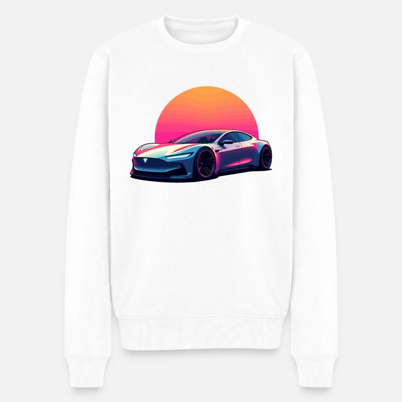 Onde électrique - Pull Premium bio Homme - blanc