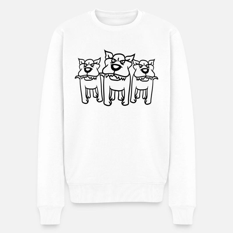 3 Böse Hunde Gefährliches Team Drei Freunde Crew - Männer Premium Bio Pullover - Weiß