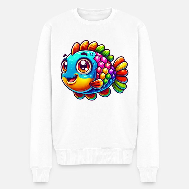 Poisson 1 - Pull Premium bio Homme - blanc