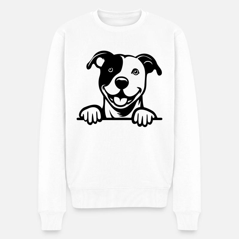American Staffordshire - Männer Premium Bio Pullover - Weiß