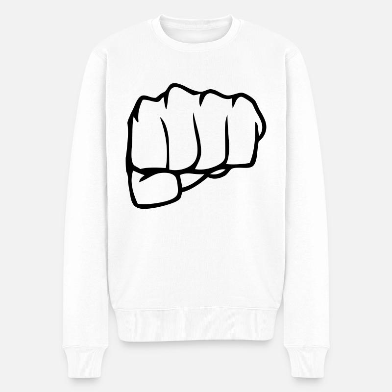 poing - Pull Premium bio Homme - blanc