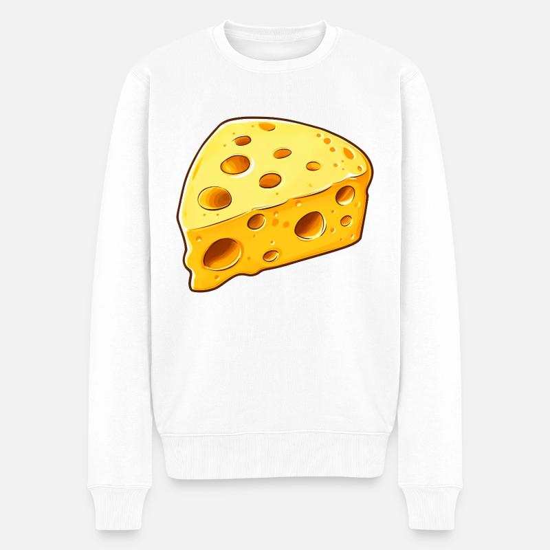 Käse Cheese - Männer Premium Bio Pullover - Weiß