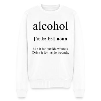 Alcohol (Alkohol) Definition Dictionary - Men's Premium Organic Jumper - white - Front - Thijin (182cm)