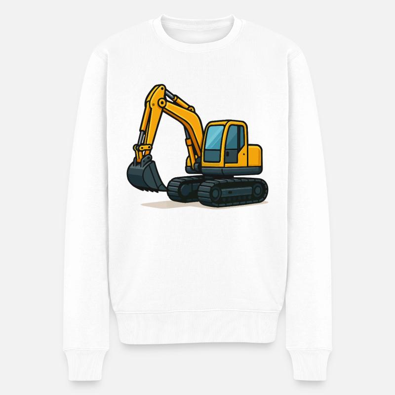 Bande dessinée d’excavatrice - Pull Premium bio Homme - blanc