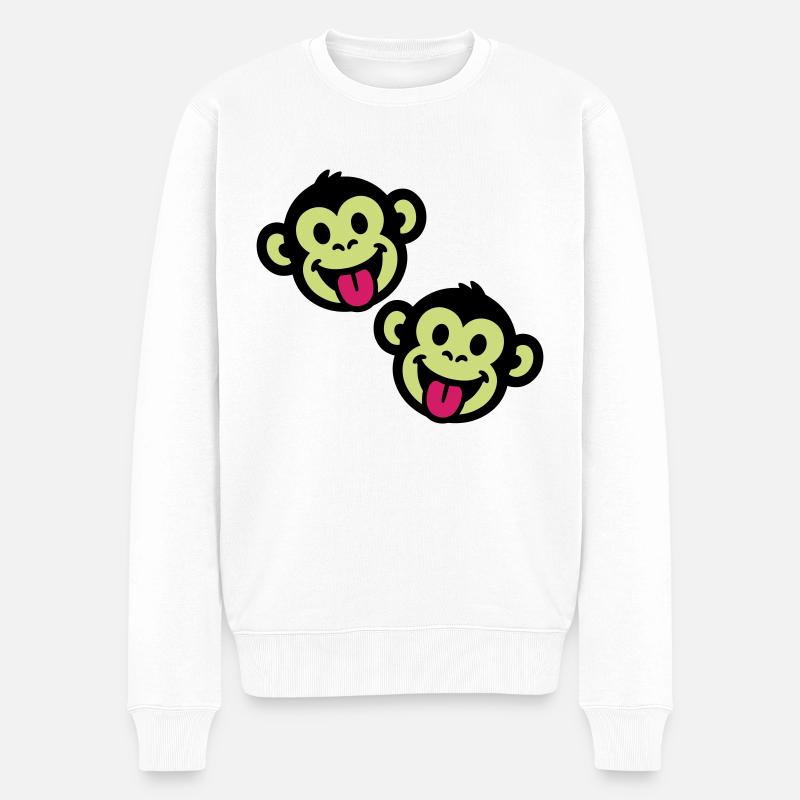 Singe Drôle - Pull Premium bio Homme - blanc