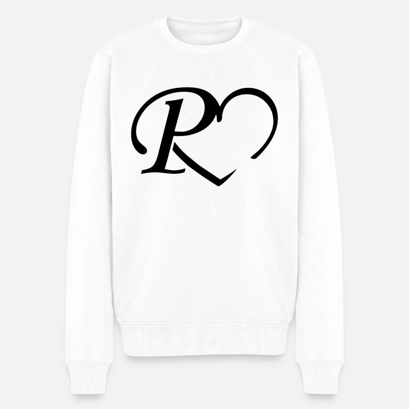 Herz Buchstabe P - Männer Premium Bio Pullover - Weiß