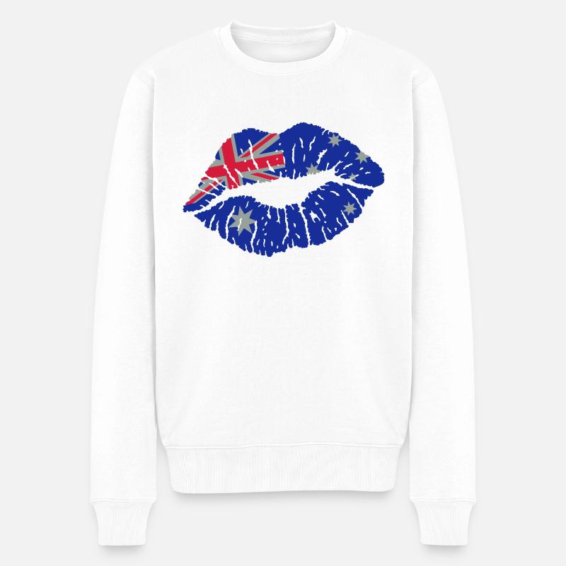 Kussmund (Australien) - Männer Premium Bio Pullover - Weiß