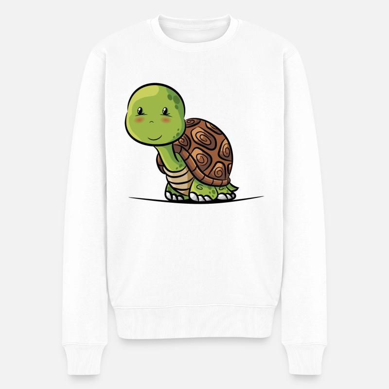 Schildkröte - Männer Premium Bio Pullover - Weiß