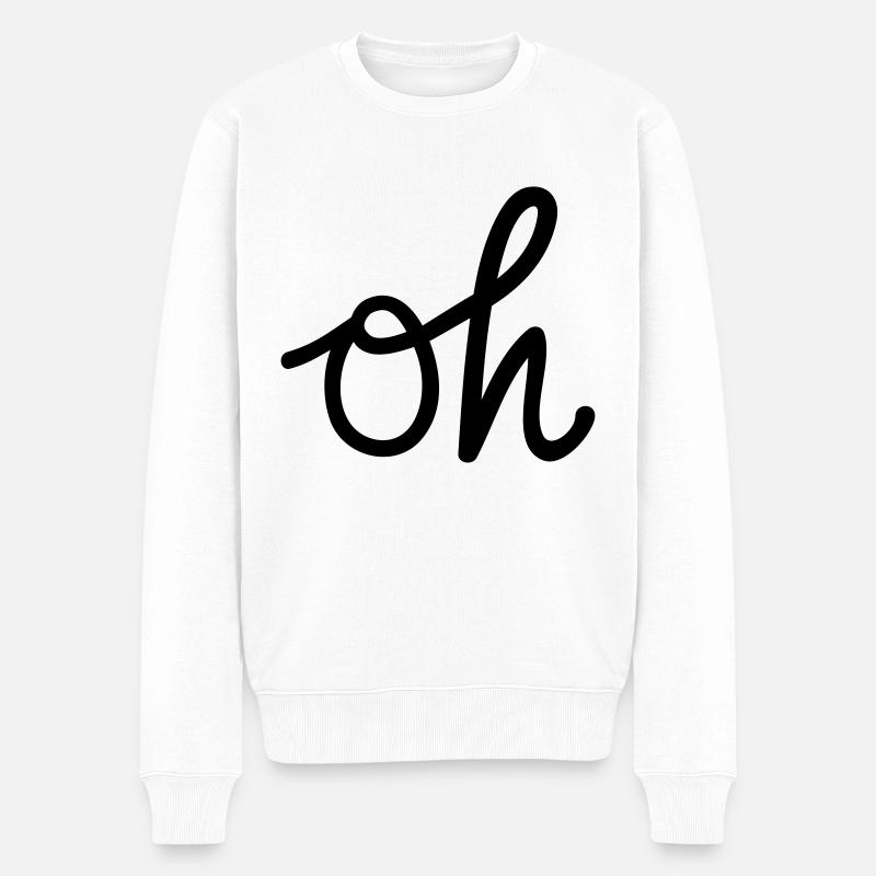 oh Typography - Pull Premium bio Homme - blanc