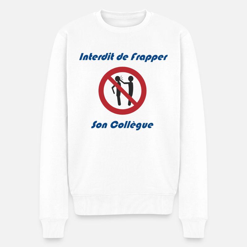 Logo Interdit Collègue - Pull Premium bio Homme - blanc