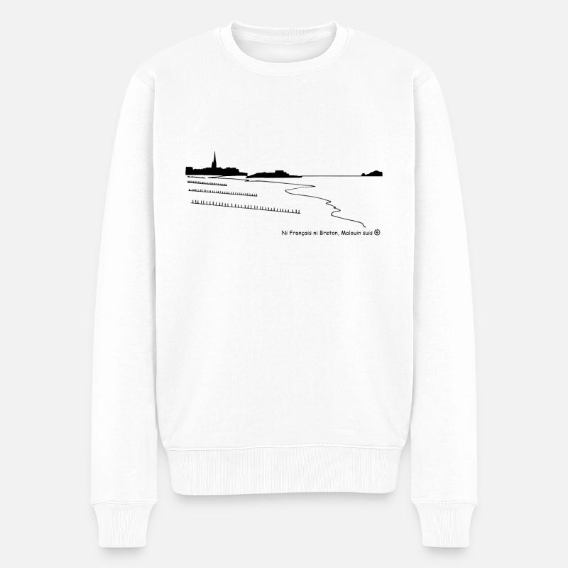 Saint Malo : Malouin suis - Pull Premium bio Homme - blanc