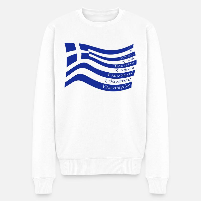 galanolefki - Männer Premium Bio Pullover - Weiß