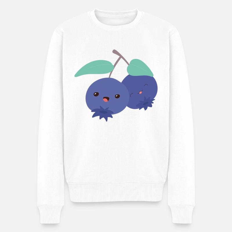 Blaubeeren - Männer Premium Bio Pullover - Weiß