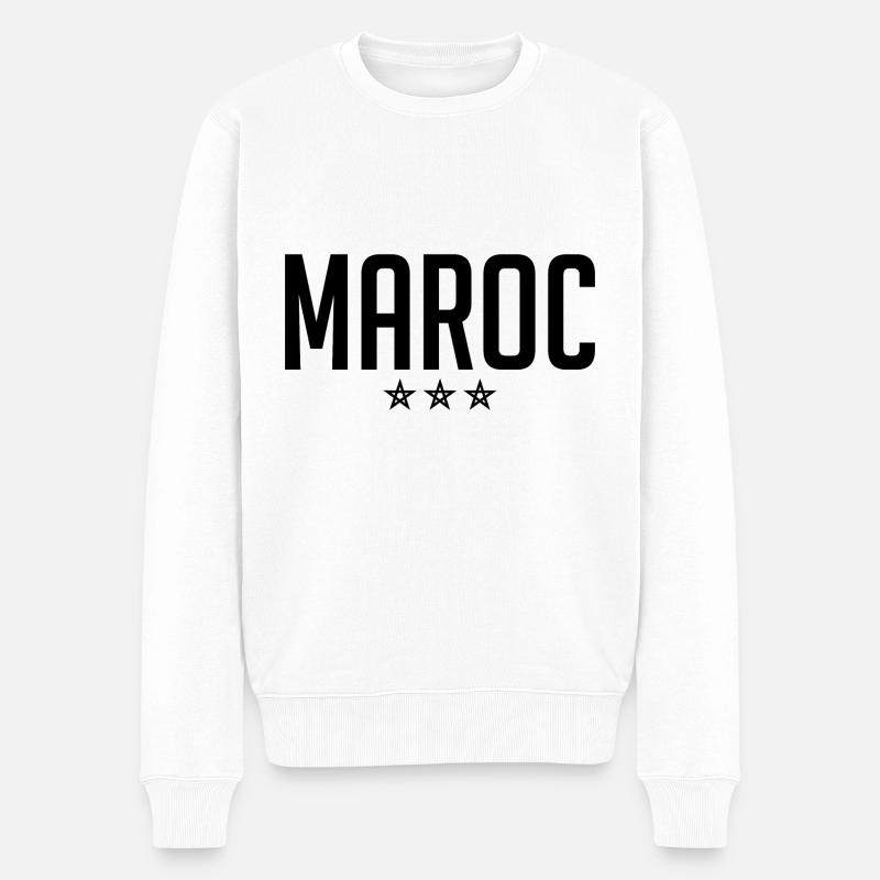 Marokko - Männer Premium Bio Pullover - Weiß