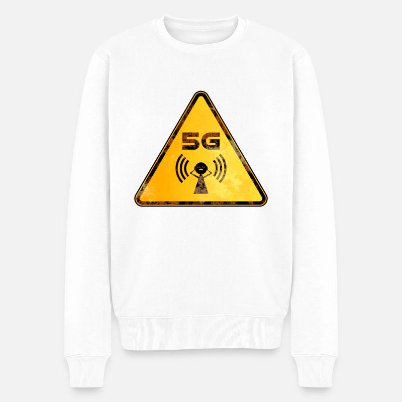 5G - Männer Premium Bio Pullover - Weiß