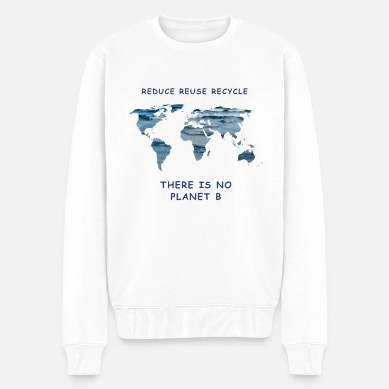 Meeresschutz reduce reuse recycle Klimademo - Männer Premium Bio Pullover - Weiß