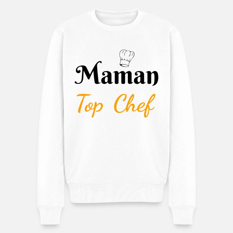 Mama Top Chef - Männer Premium Bio Pullover - Weiß