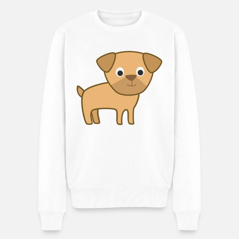 Süßer Hund - Männer Premium Bio Pullover - Weiß