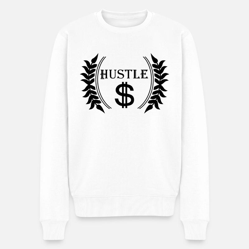 hustle - Männer Premium Bio Pullover - Weiß