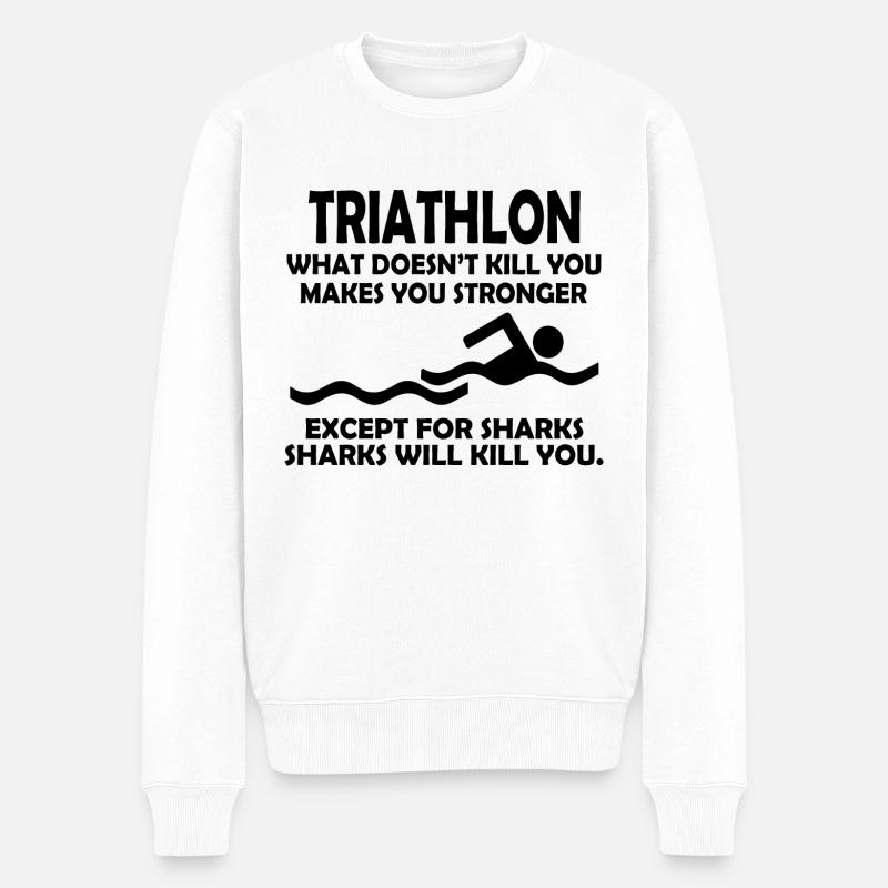 Triathlon Swim Bike Run - Männer Premium Bio Pullover - Weiß