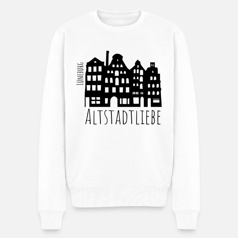 Altstadtliebe - Männer Premium Bio Pullover - Weiß