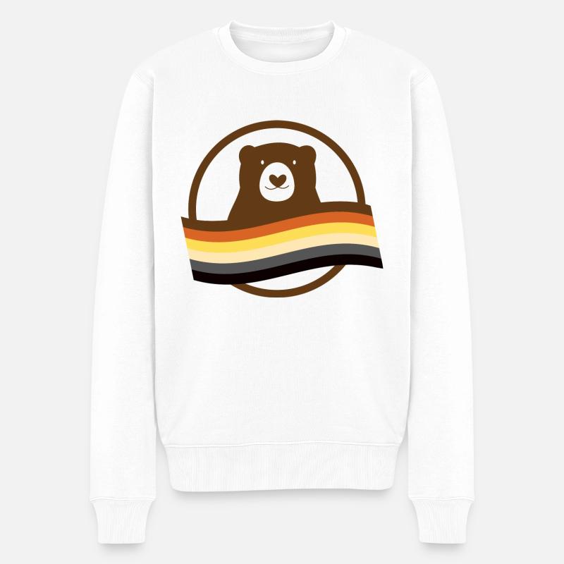 Ours avec drapeau - Pull Premium bio Homme - blanc