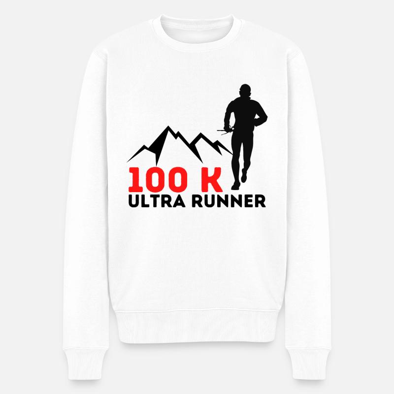 100k ultra runner - Pull Premium bio Homme - blanc