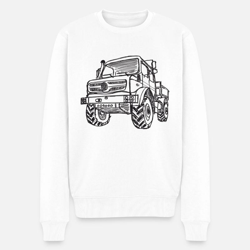 Unimog - Oldtimer - Offroad - Universal Motorgerät - Männer Premium Bio Pullover - Weiß