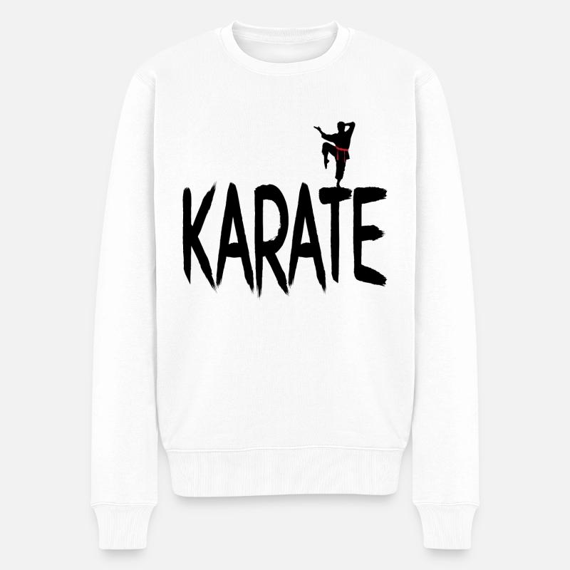 Karate - Männer Premium Bio Pullover - Weiß