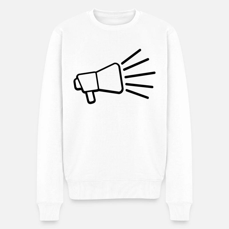 Icon Megafon Laute Rede - Männer Premium Bio Pullover - Weiß