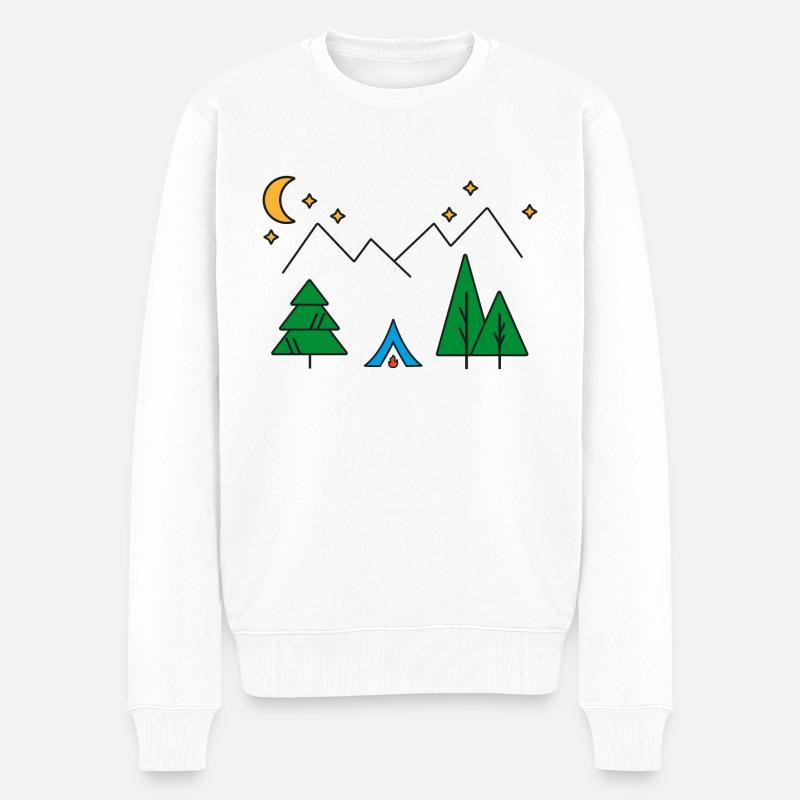camping - Männer Premium Bio Pullover - Weiß