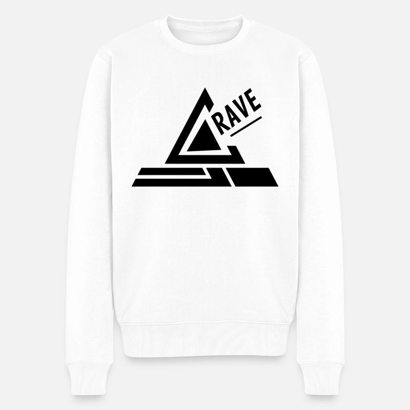 RAVE - Männer Premium Bio Pullover - Weiß