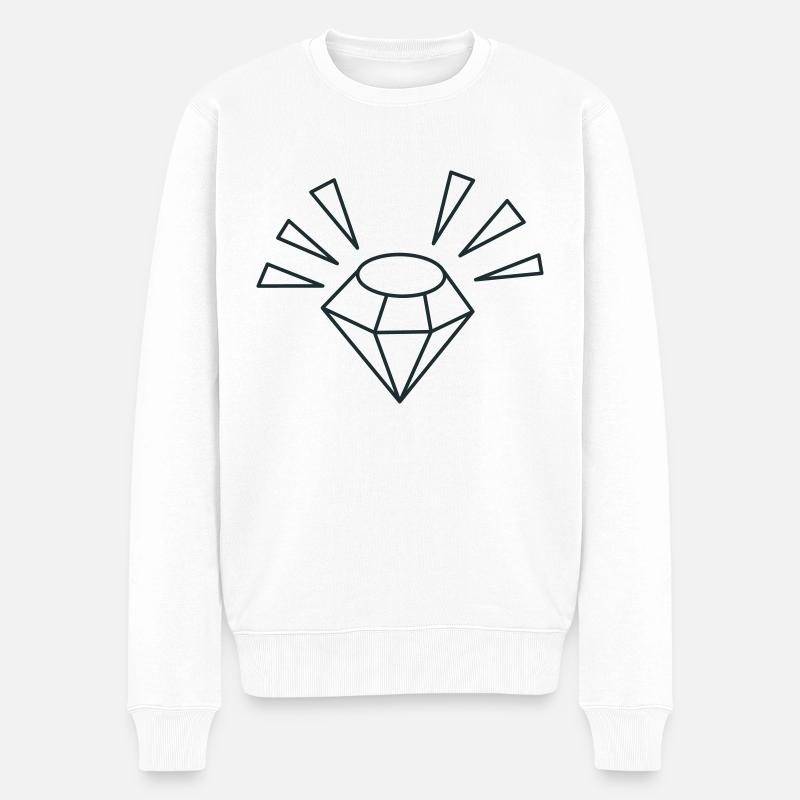 GEM avec des étincelles lumineuses - Pull Premium bio Homme - blanc