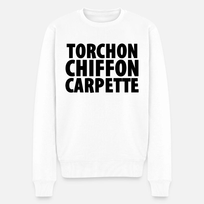 torchon chiffon carpette - Pull Premium bio Homme - blanc