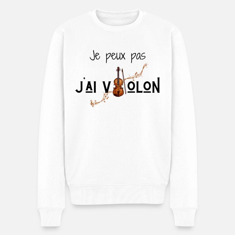 Je peux pas j'ai violon - Pull Premium bio Homme - blanc