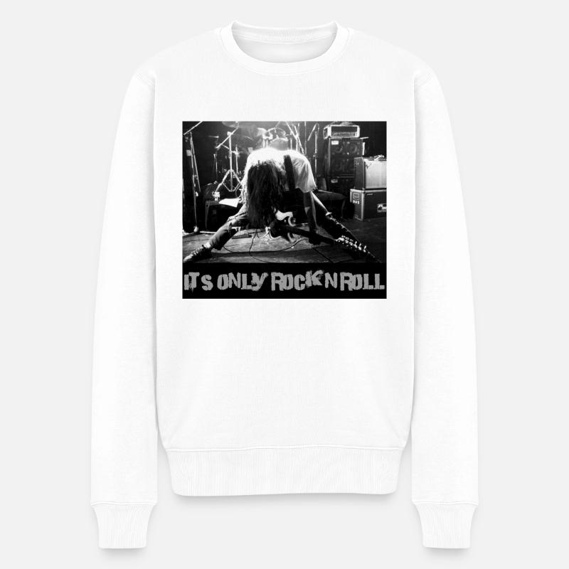 it's only Rock'n'Roll - Männer Premium Bio Pullover - Weiß