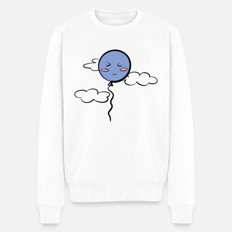 Flying ballon - Männer Premium Bio Pullover - Weiß