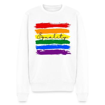 Equality LGTBQ - Männer Premium Bio Pullover - Weiß - Vorne - Thijin (182cm)