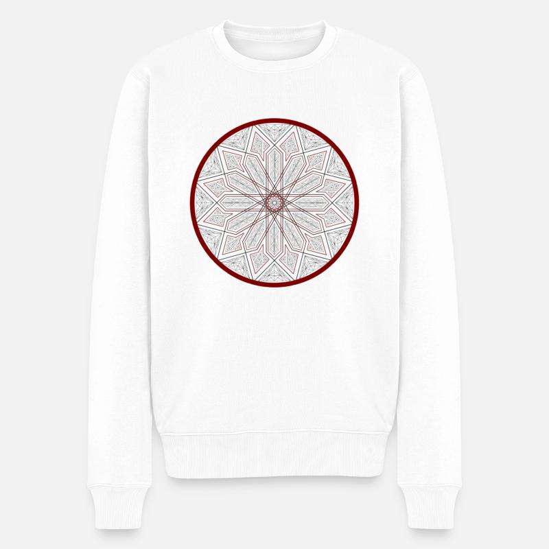 Islamic pattern - Männer Premium Bio Pullover - Weiß