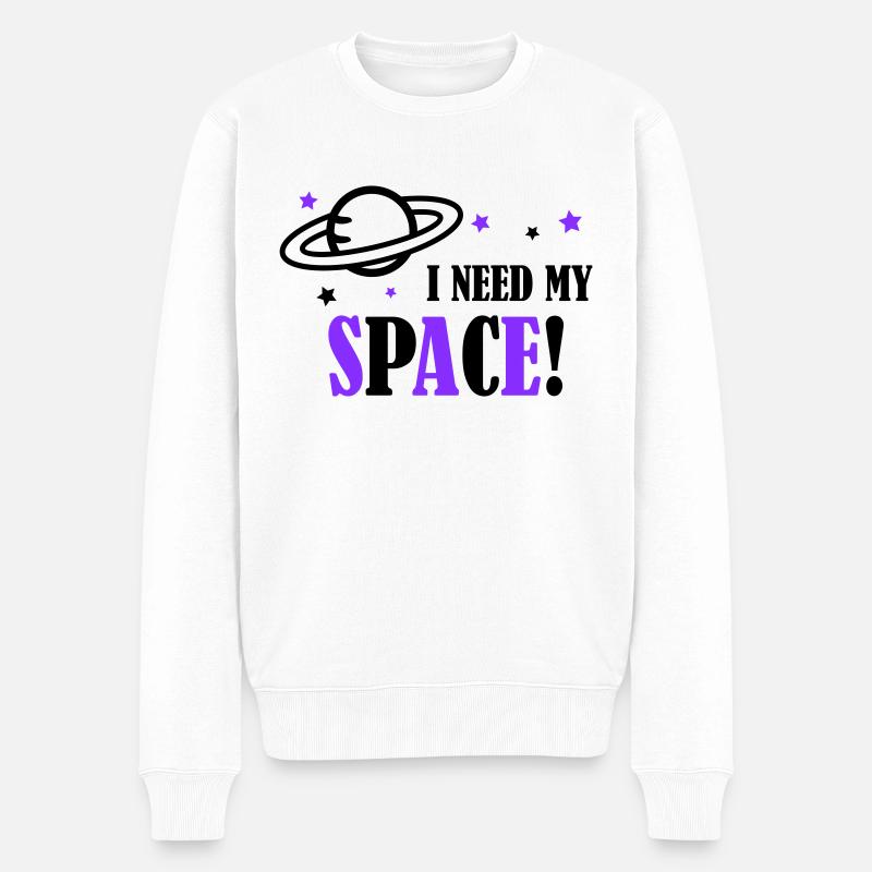 I need my Space! - Männer Premium Bio Pullover - Weiß