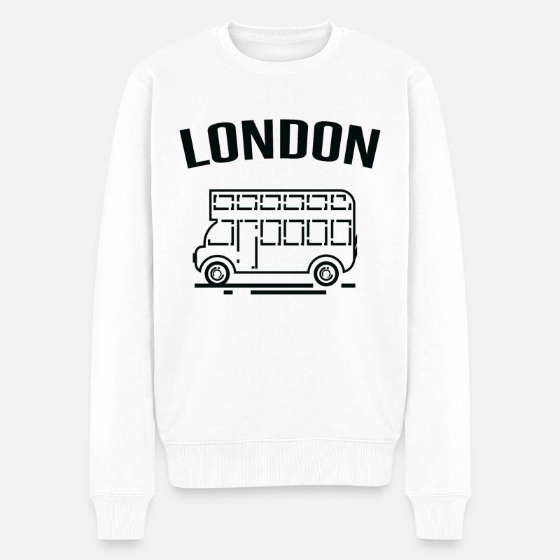 Bus de Londres - Pull Premium bio Homme - blanc