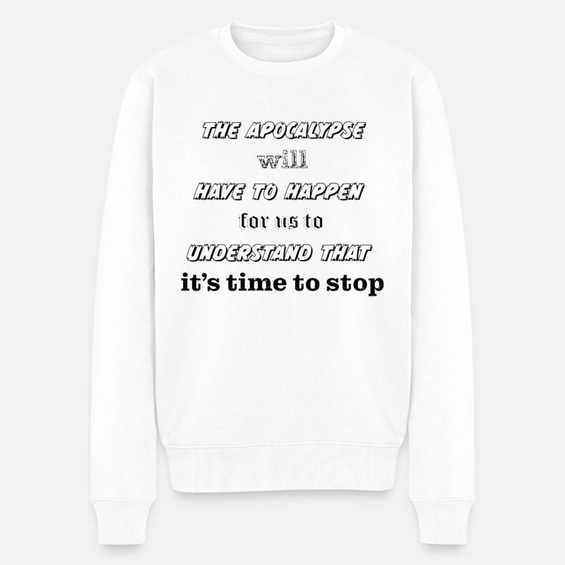 sauvons la planète avant l'apocalypse - Pull Premium bio Homme - blanc