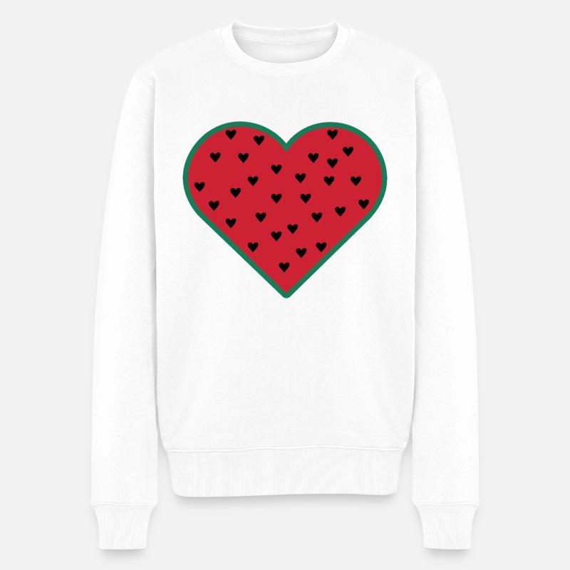 pastèque coeur - Pull Premium bio Homme - blanc