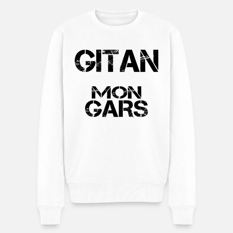 Gitan mon gars - Pull Premium bio Homme - blanc