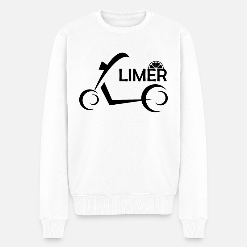 E-Scooter E-Roller Scooter - Männer Premium Bio Pullover - Weiß