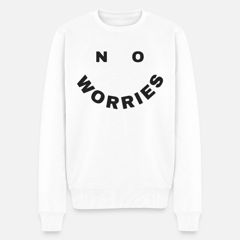 no worries - Männer Premium Bio Pullover - Weiß