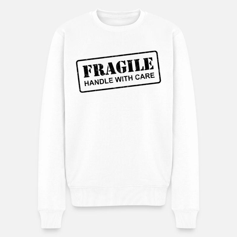 POIGNÉE FRAGILE AVEC SOIN - Pull Premium bio Homme - blanc